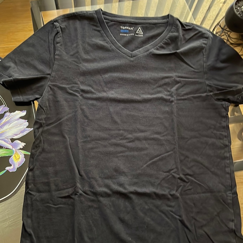Top man slim fit vneck black tshirt